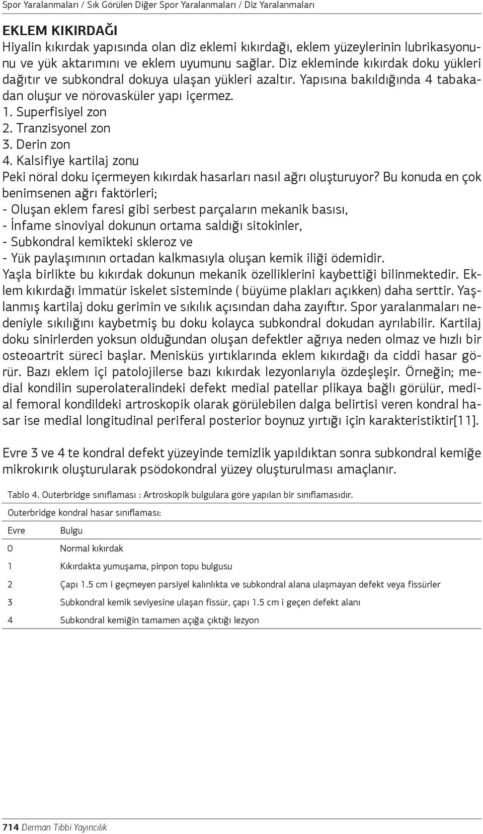 Tranzisyonel zon 3. Derin zon 4. Kalsifiye kartilaj zonu Peki nöral doku içermeyen kıkırdak hasarları nasıl ağrı oluşturuyor?