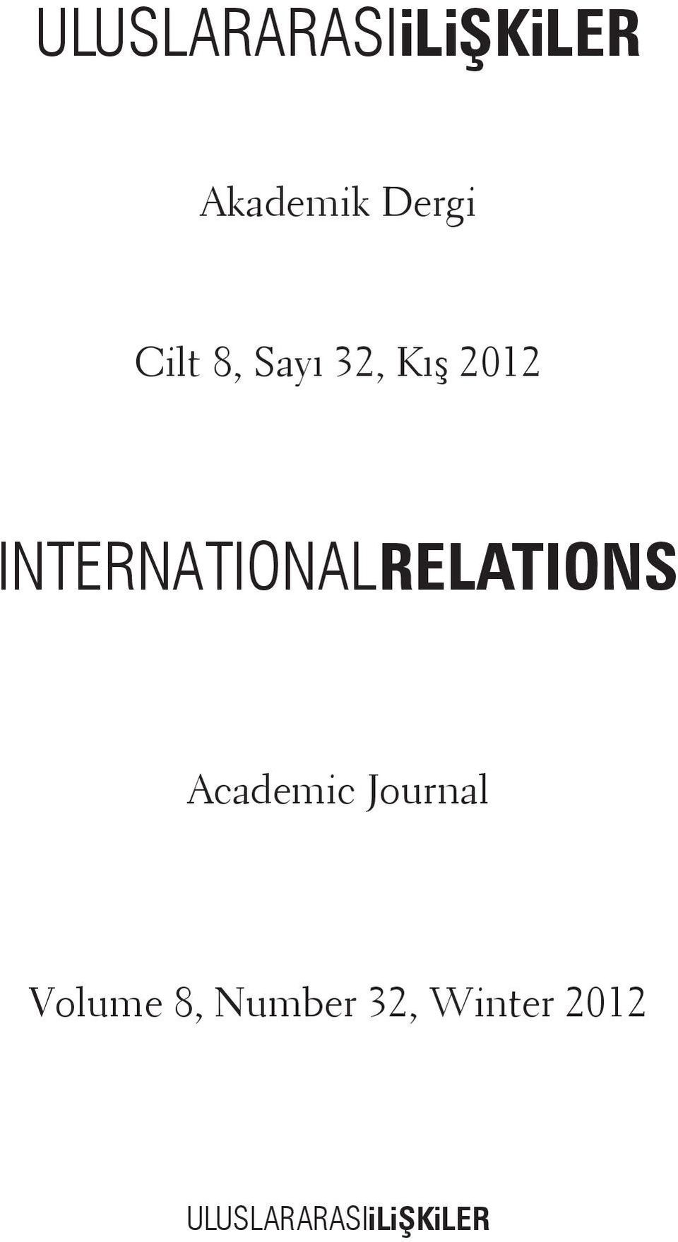 INTERNATIONALRELATIONS Academic Journal