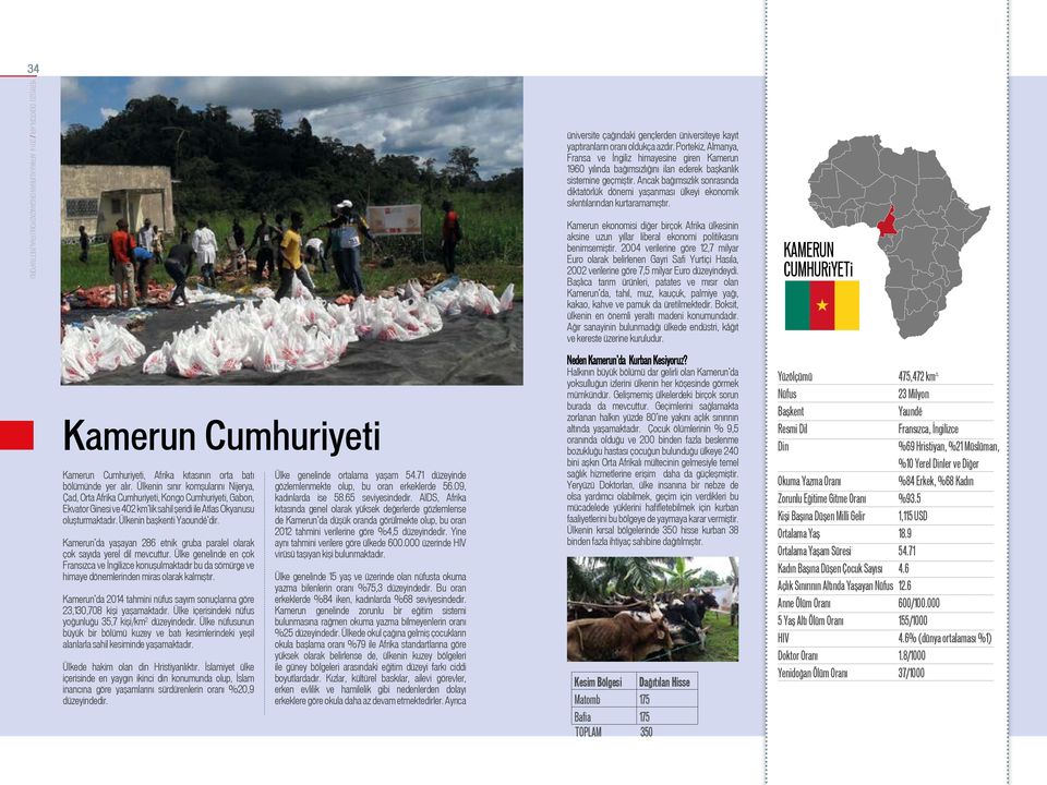 Kamerun da yaşayan 286 etnik gruba paralel olarak çok sayıda yerel dil mevcuttur.