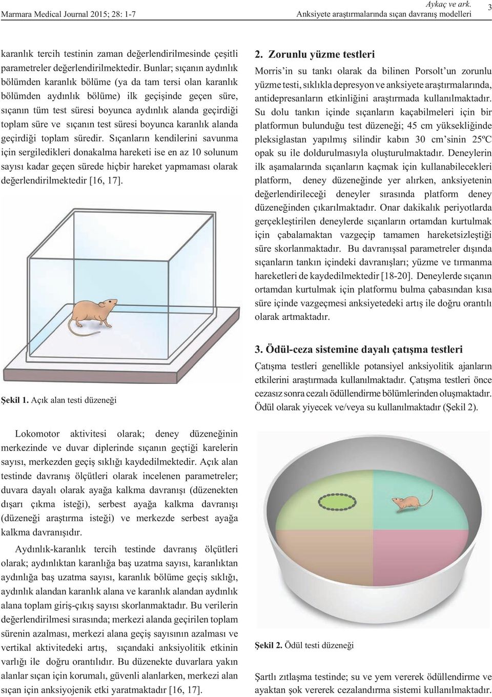 süre ve sıçanın test süresi boyunca karanlık alanda geçirdiği toplam süredir.