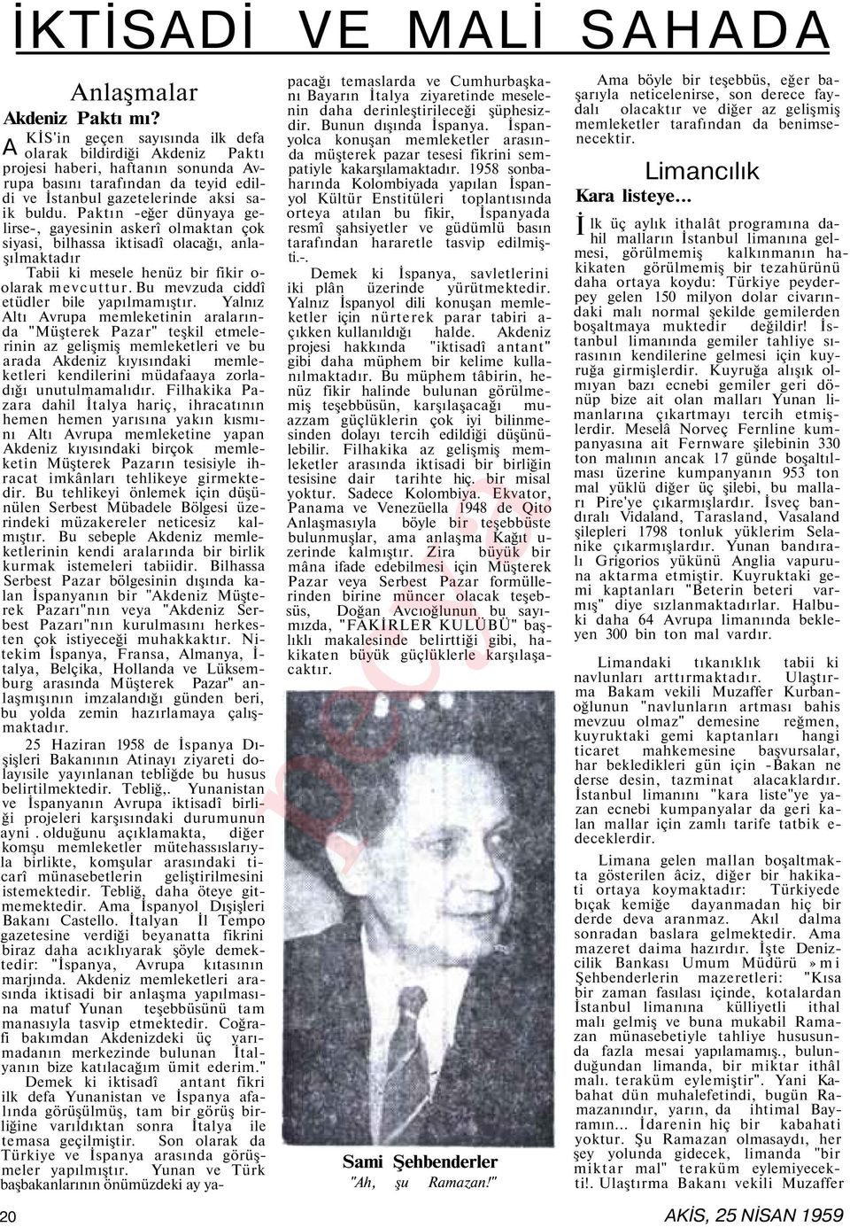 Paktın -eğer dünyaya gelirse-, gayesinin askerî olmaktan çok siyasi, bilhassa iktisadî olacağı, anlaşılmaktadır Tabii ki mesele henüz bir fikir o- olarak mevcuttur.