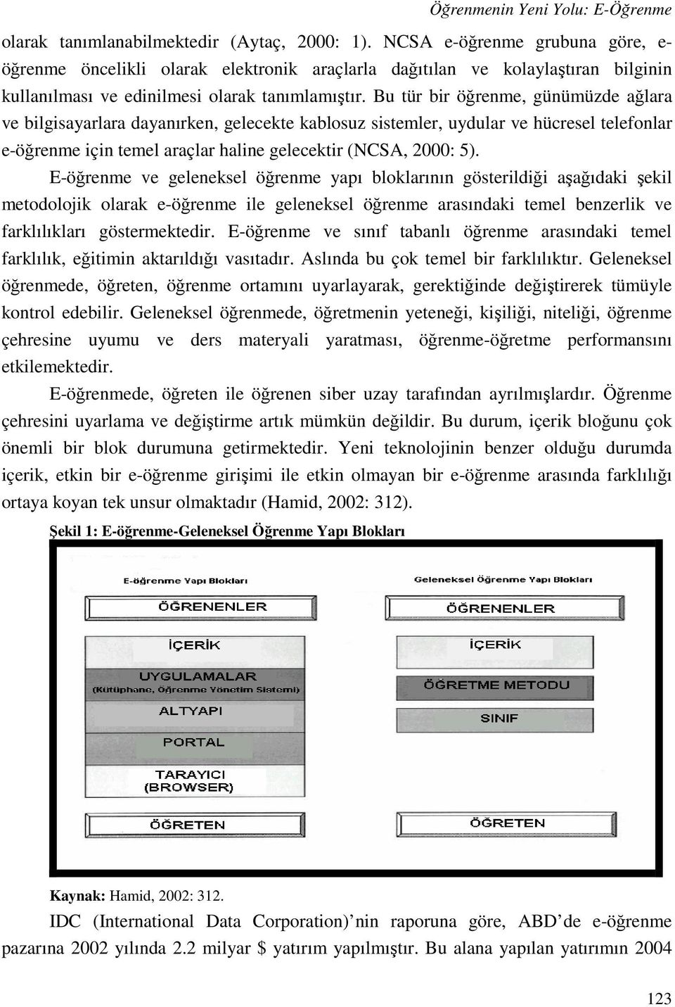 Bu tür bir öğrenme, günümüzde ağlara ve bilgisayarlara dayanırken, gelecekte kablosuz sistemler, uydular ve hücresel telefonlar e-öğrenme için temel araçlar haline gelecektir (NCSA, 2000: 5).