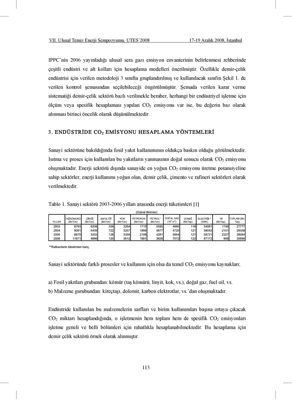 emada verilen karar verme sistemati i demir-çelik sektörü bazlı verilmekle beraber, herhangi bir endüstriyel i letme için ölçüm veya spesifik hesaplaması yapılan CO 2 emisyonu var ise, bu de erin baz