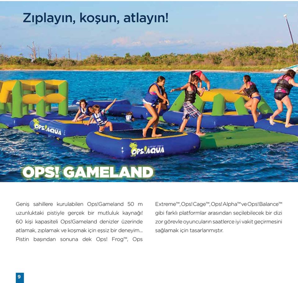 Gameland denizler üzerinde atlamak, zıplamak ve koşmak için eşsiz bir deneyim... Pistin başından sonuna dek Ops!