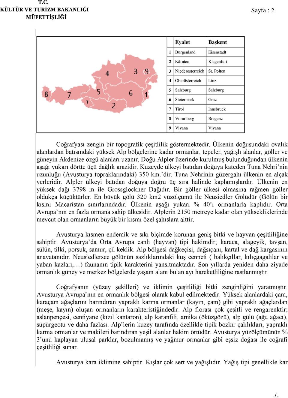 Ülkenin doğusundaki ovalık alanlardan batısındaki yüksek Alp bölgelerine kadar ormanlar, tepeler, yağışlı alanlar, göller ve güneyin Akdenize özgü alanları uzanır.