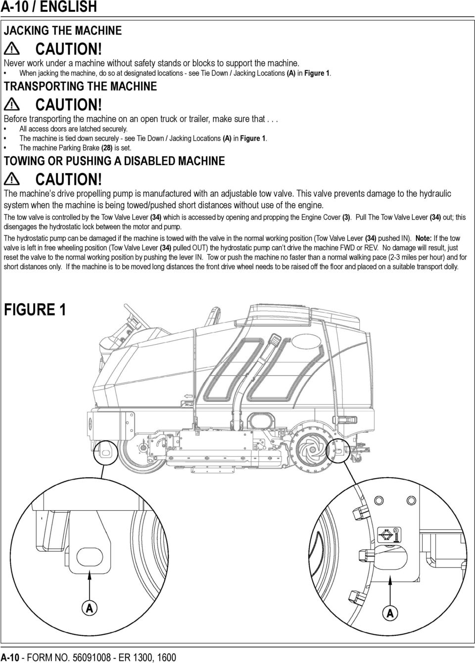 Before transporting the machine on an open truck or trailer, make sure that... All access doors are latched securely.