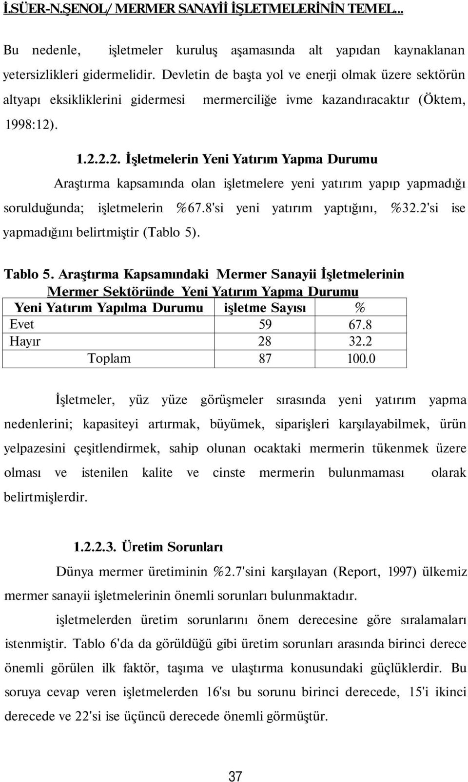 .. İşletmelerin Yeni Yatırım Yapma Durumu Araştırma kapsamında olan işletmelere yeni yatırım yapıp yapmadığı sorulduğunda; işletmelerin %7.8'si yeni yatırım yaptığını, %.