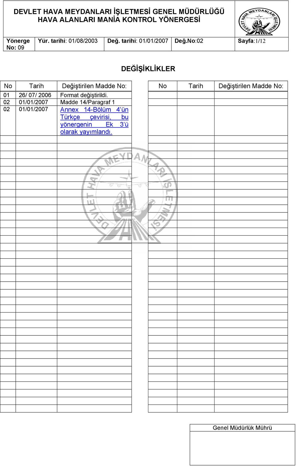 Değiştirilen Madde No: 01 26/ 07/ 2006 Format değiştirildi.