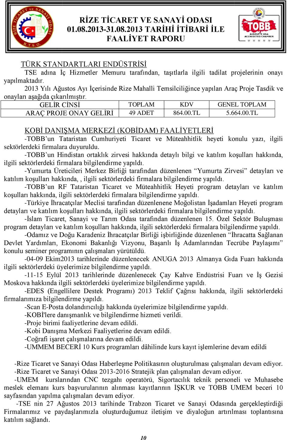 TL 5.664.00.TL KOBİ DANIŞMA MERKEZİ (KOBİDAM) FAALİYETLERİ -TOBB un Tataristan Cumhuriyeti Ticaret ve Müteahhitlik heyeti konulu yazı, ilgili sektörlerdeki firmalara duyuruldu.