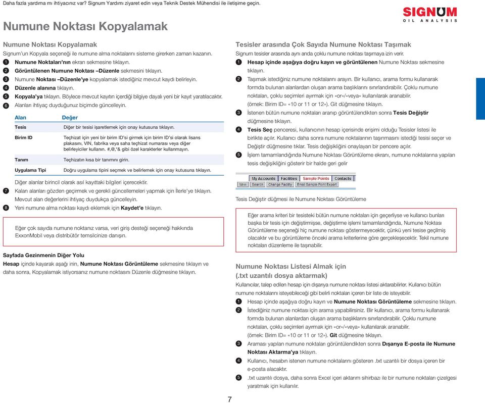 1 2 Görüntülenen Numune Noktası Düzenle sekmesini tıklayın. 3 Numune Noktası Düzenle ye kopyalamak istediğiniz mevcut kaydı belirleyin. 2 4 Düzenle alanına tıklayın. 5 Kopyala ya tıklayın.