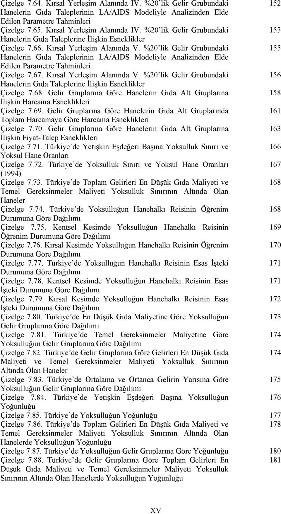 68. Gelr Gruplarına Göre Hanelern Gıda Alt Gruplarına 158 İlşkn Harcama Esneklkler Çzelge 7.69.