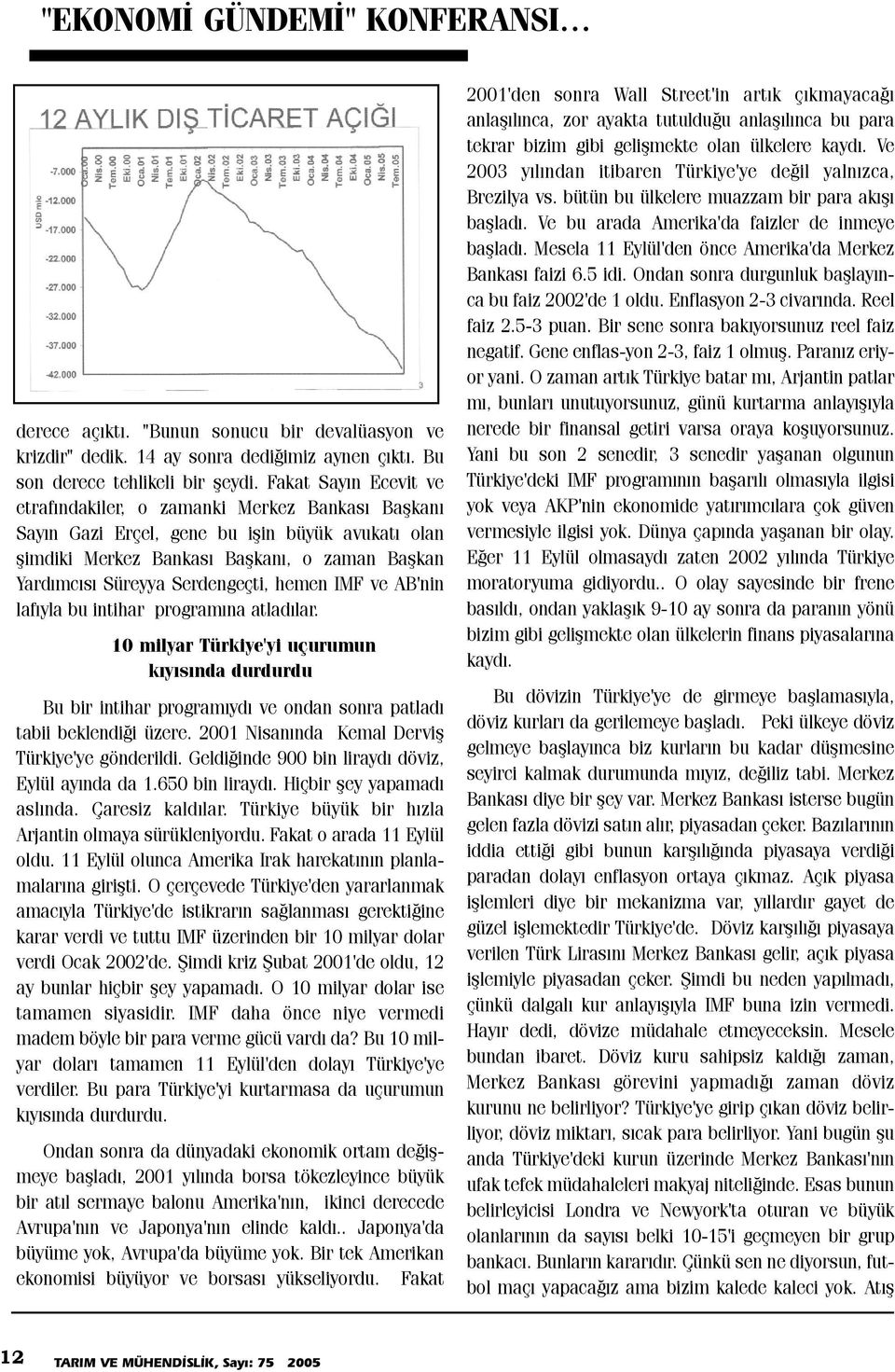 hemen IMF ve AB'nin lafýyla bu intihar programýna atladýlar. 10 milyar Türkiye'yi uçurumun kýyýsýnda durdurdu Bu bir intihar programýydý ve ondan sonra patladý tabii beklendiði üzere.