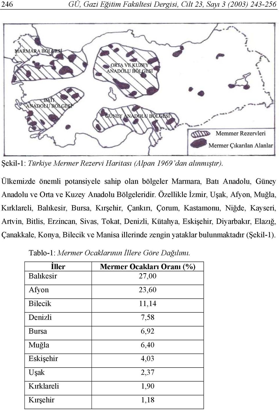 Özellikle İzmir, Uşak, Afyon, Muğla, Kırklareli, Balıkesir, Bursa, Kırşehir, Çankırı, Çorum, Kastamonu, Niğde, Kayseri, Artvin, Bitlis, Erzincan, Sivas, Tokat, Denizli, Kütahya, Eskişehir,