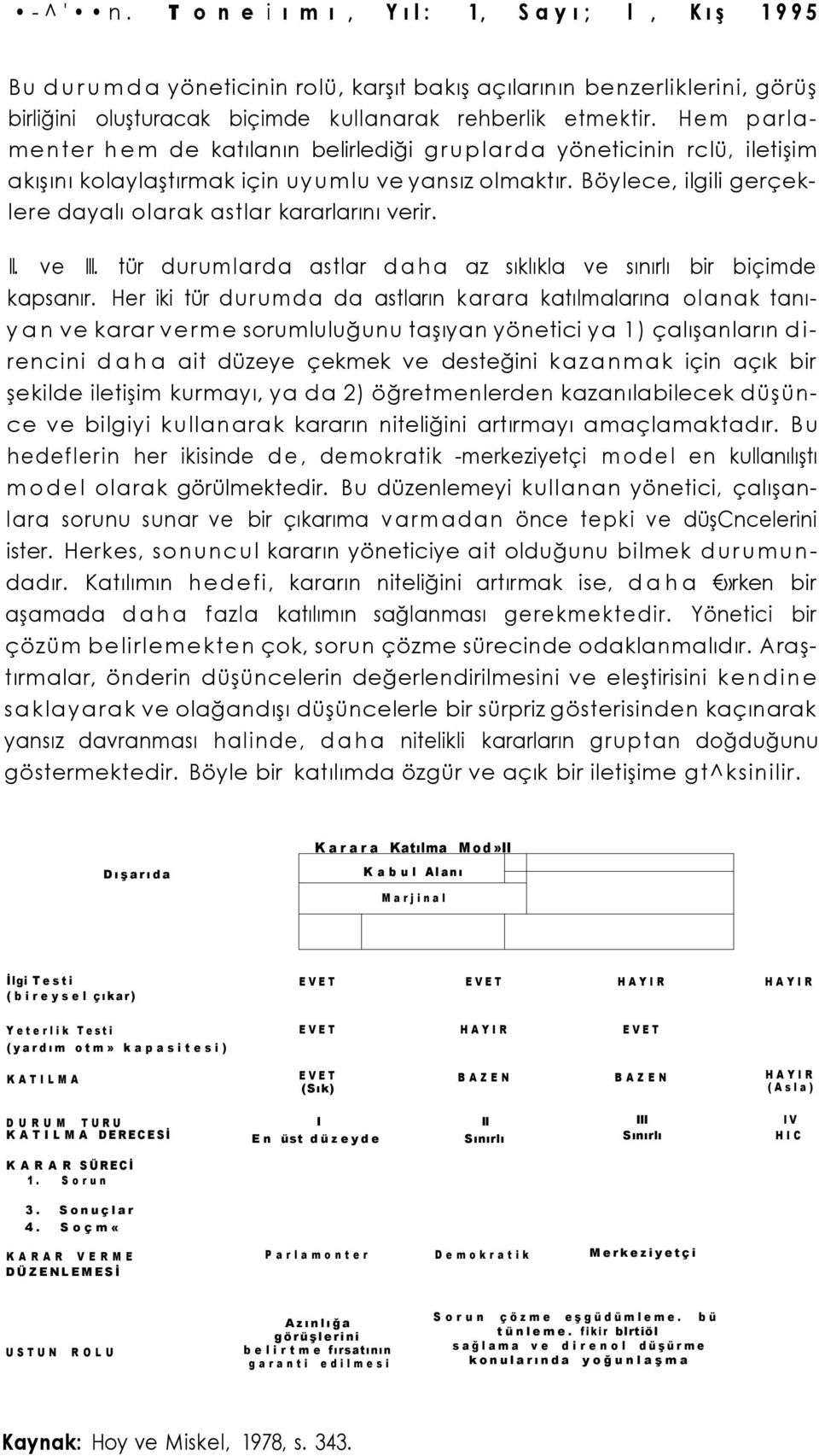 Böylece, ilgili gerçeklere dayalı olarak astlar kararlarını verir. II. ve III. tür durumlarda astlar daha az sıklıkla ve sınırlı bir biçimde kapsanır.