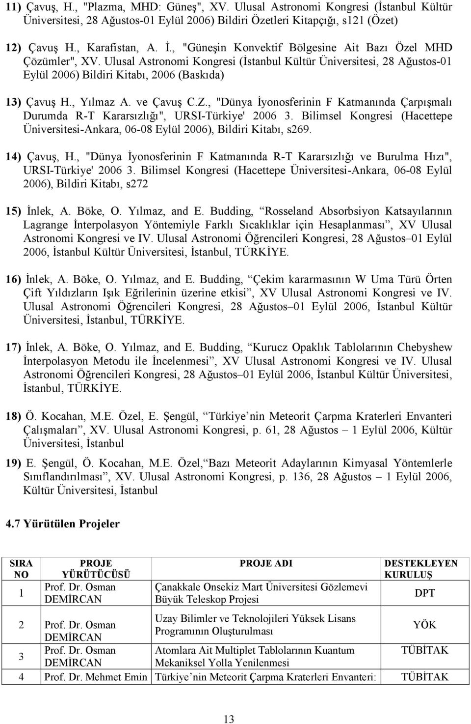 , Yılmaz A. ve Çavuş C.Z., "Dünya Đyonosferinin F Katmanında Çarpışmalı Durumda R-T Kararsızlığı", URSI-Türkiye' 2006 3.