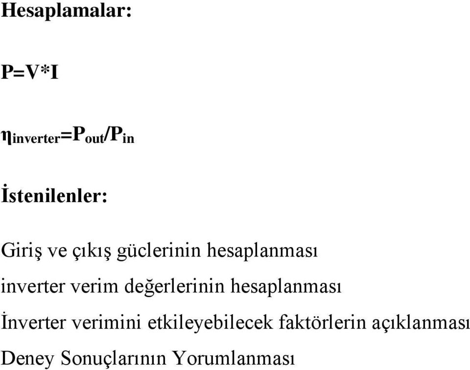 inverter verim değerlerinin hesaplanması İnverter