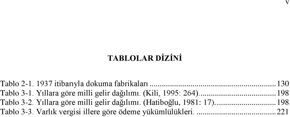 ... 198 Tablo 3-2. Yıllara göre milli gelir dağılımı.