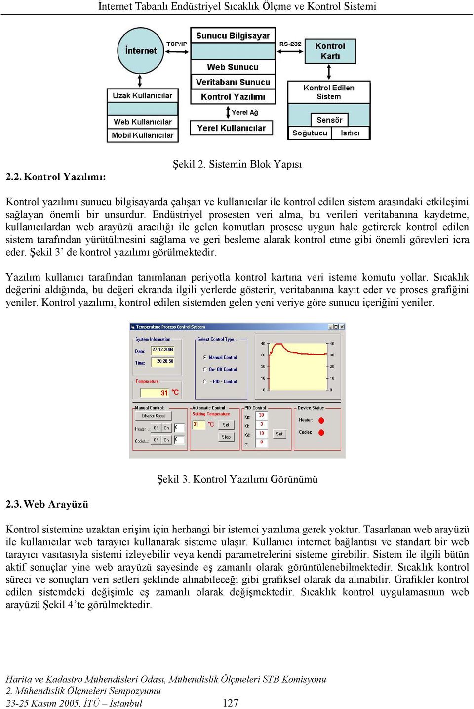 yürütülmesini sağlama ve geri besleme alarak kontrol etme gibi önemli görevleri icra eder. Şekil 3 de kontrol yazılımı görülmektedir.