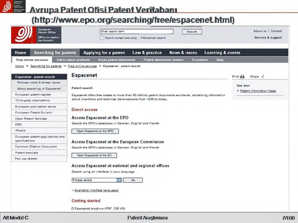 support Hom e Searching for patents Applying for a patent Law & practice News & issues Learning & events Free online s e rv ic e s Subscription products A sian patent information Patent information