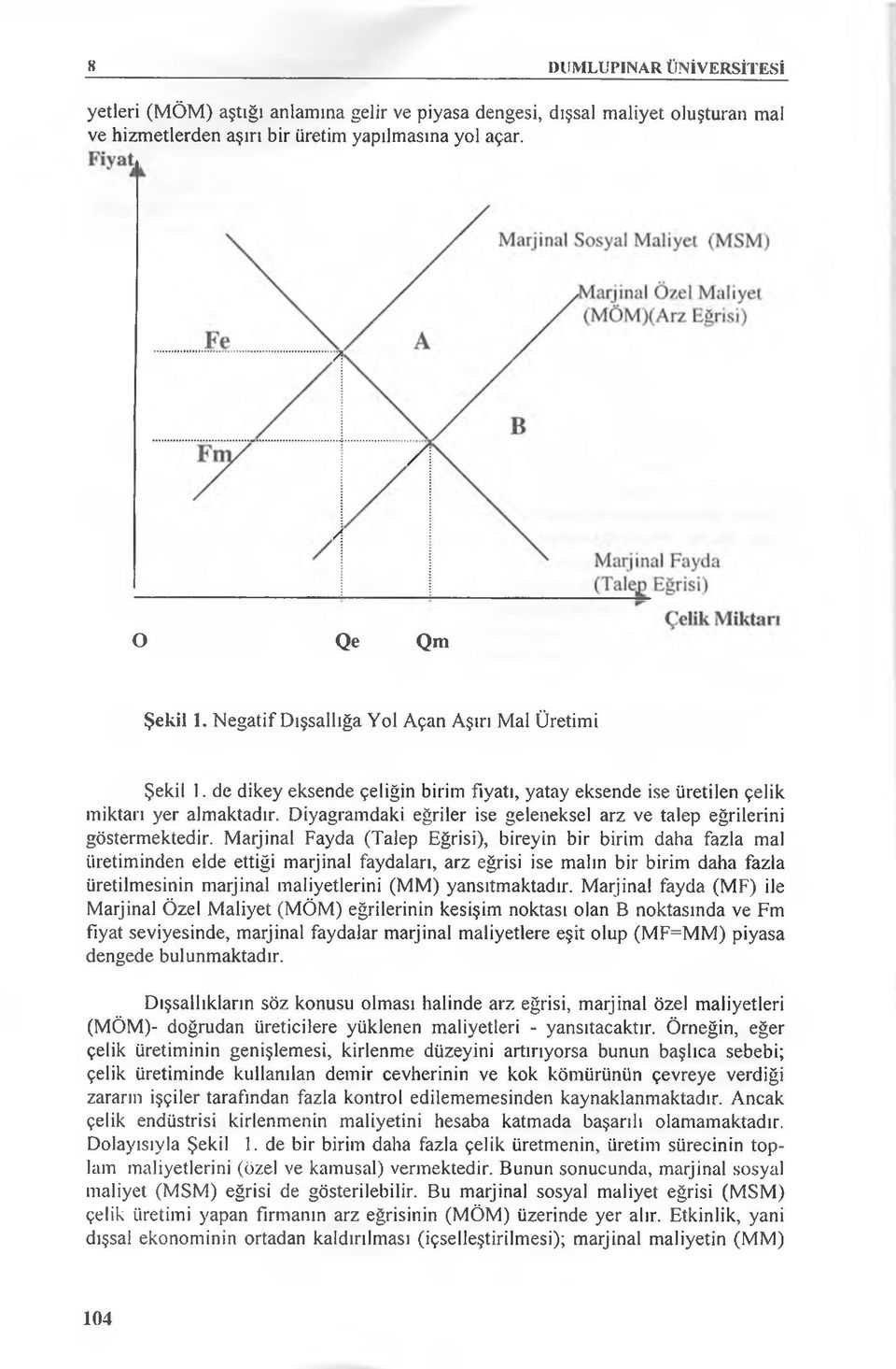 Diyagramdaki eğriler ise geleneksel arz ve talep eğrilerini göstermektedir.