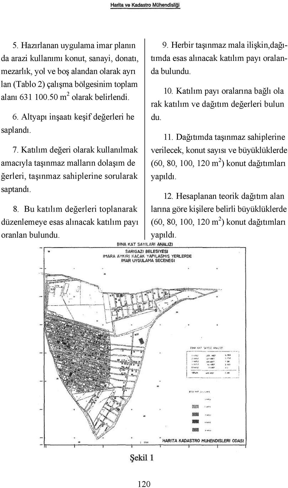 Katılım değeri olarak kullanılmak amacıyla taşınmaz malların dolaşım de ğerleri, taşınmaz sahiplerine sorularak saptandı. 8.