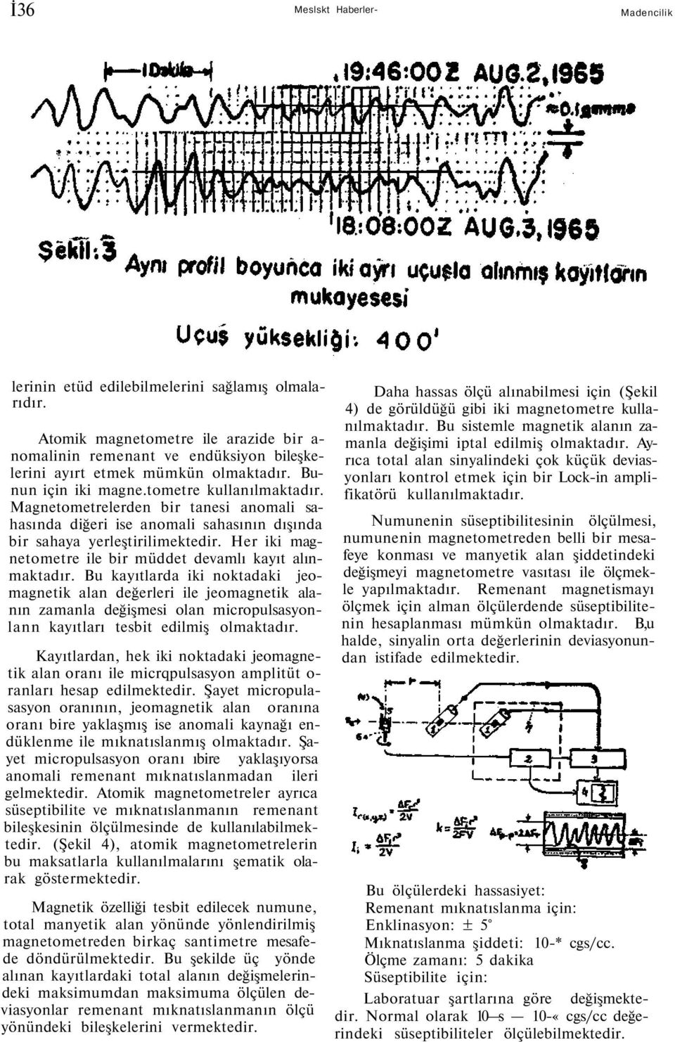 Magnetometrelerden bir tanesi anomali sahasında diğeri ise anomali sahasının dışında bir sahaya yerleştirilimektedir. Her iki magnetometre ile bir müddet devamlı kayıt alınmaktadır.