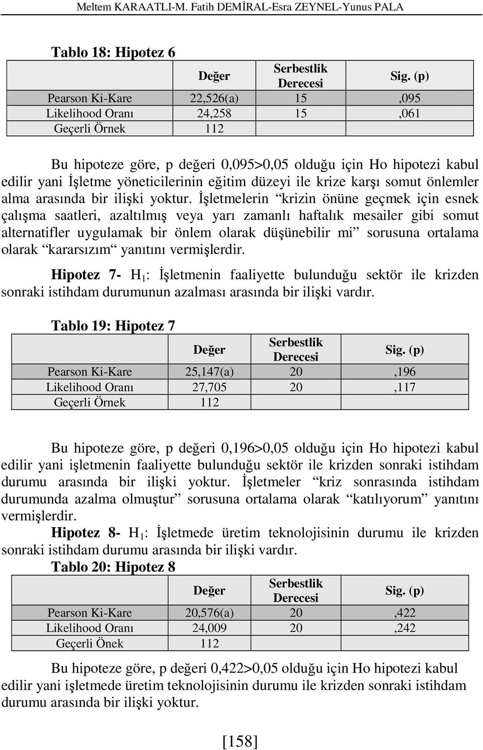 düzeyi ile krize karşı somut önlemler alma arasında bir ilişki yoktur.