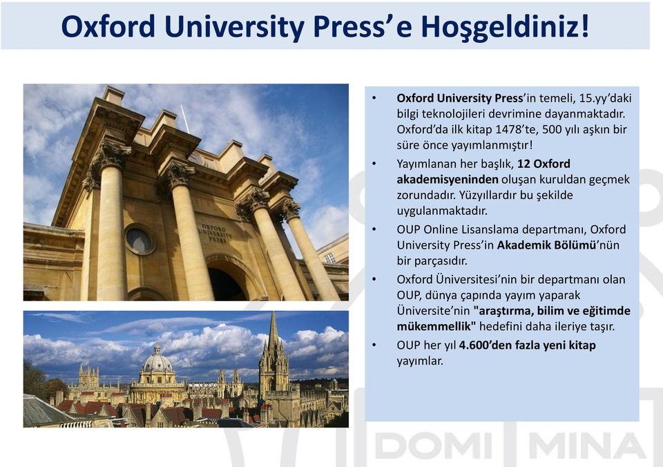 Yüzyıllardır bu şekilde uygulanmaktadır. OUP Online Lisanslama departmanı, Oxford University Press in Akademik Bölümü nün bir parçasıdır.