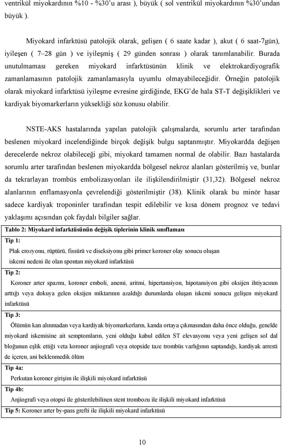 Burada unutulmaması gereken miyokard infarktüsünün klinik ve elektrokardiyografik zamanlamasının patolojik zamanlamasıyla uyumlu olmayabileceğidir.