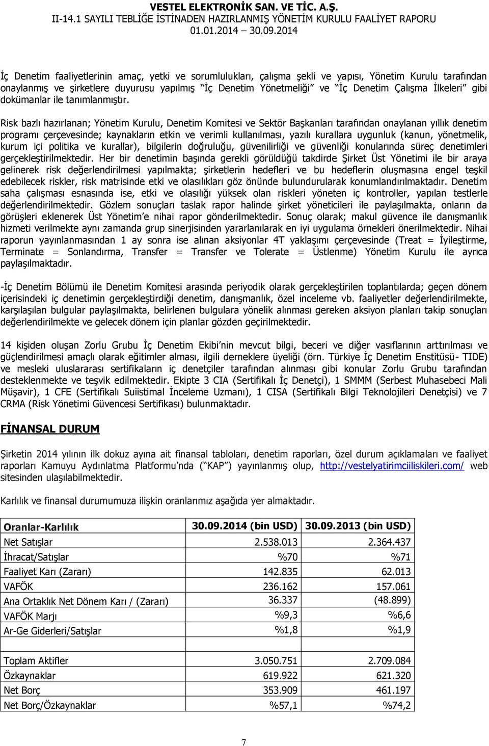 Risk bazlı hazırlanan; Yönetim Kurulu, Denetim Komitesi ve Sektör Başkanları tarafından onaylanan yıllık denetim programı çerçevesinde; kaynakların etkin ve verimli kullanılması, yazılı kurallara