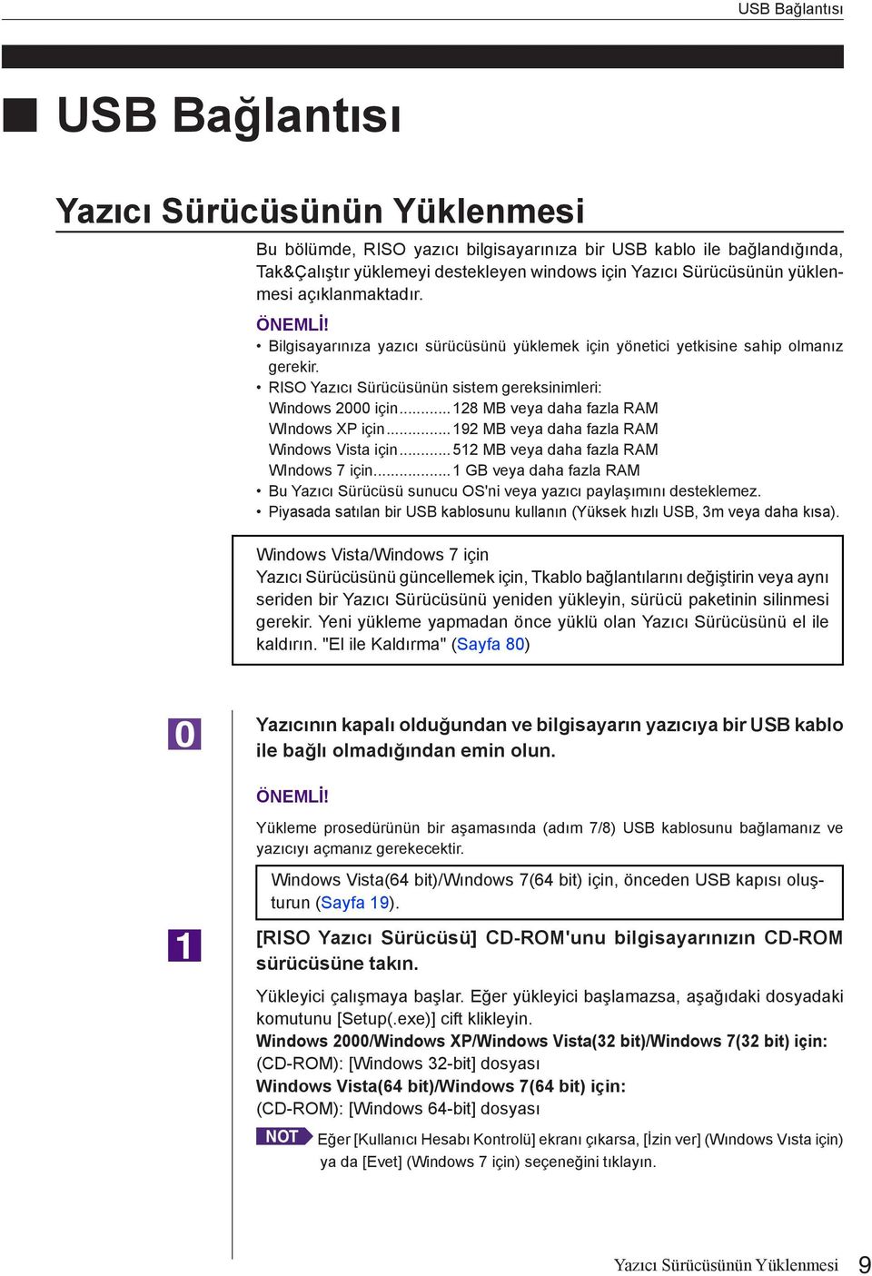 ..128 MB veya daha fazla RAM WIndows XP için...192 MB veya daha fazla RAM Windows Vista için...512 MB veya daha fazla RAM WIndows 7 için.