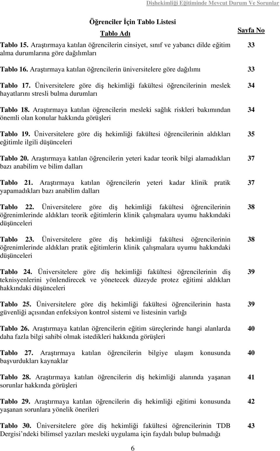 Üniversitelere göre diş hekimliği fakültesi öğrencilerinin meslek hayatlarını stresli bulma durumları Tablo 18.