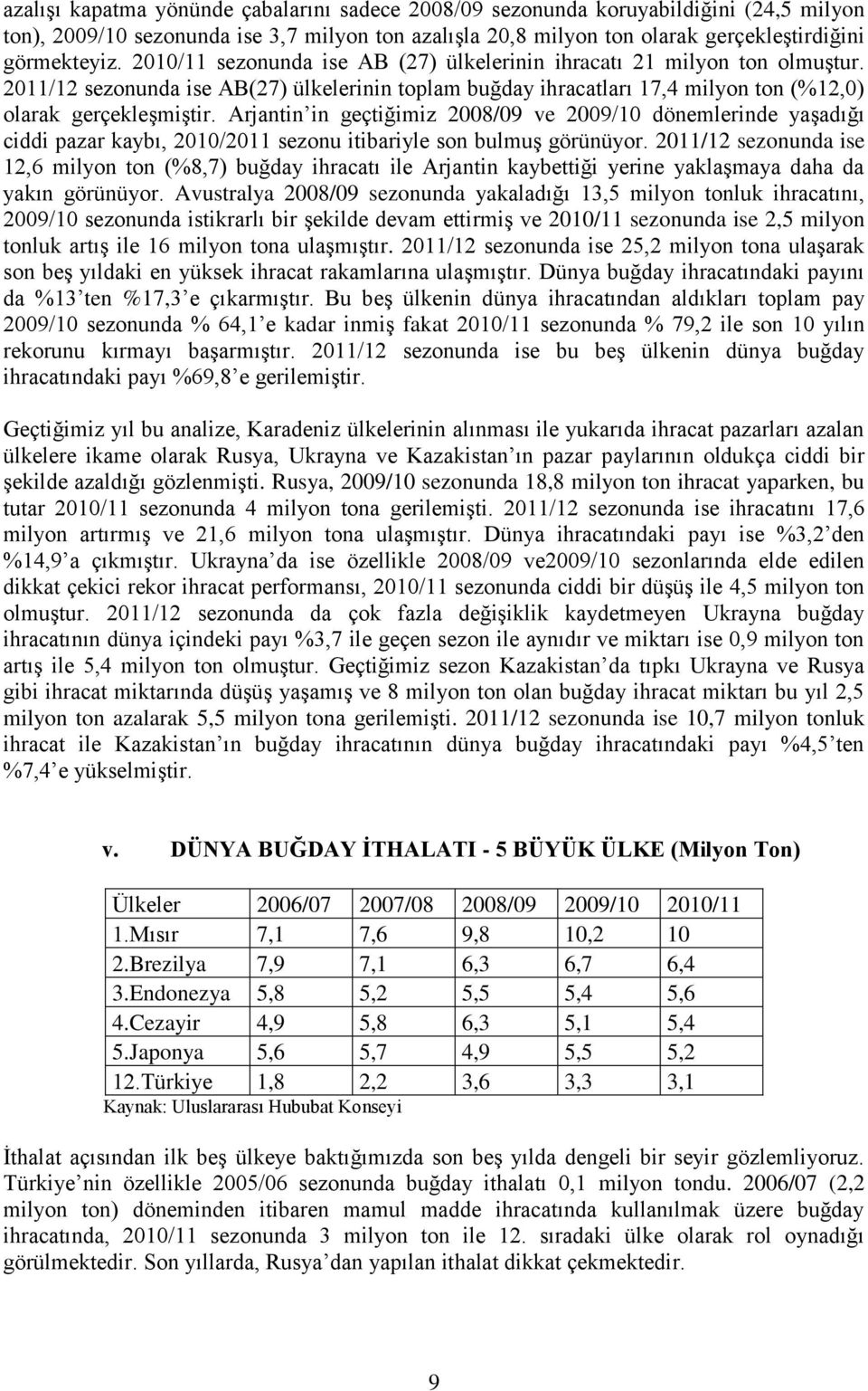 Arjantin in geçtiğimiz 2008/09 ve 2009/10 dönemlerinde yaşadığı ciddi pazar kaybı, 2010/2011 sezonu itibariyle son bulmuş görünüyor.