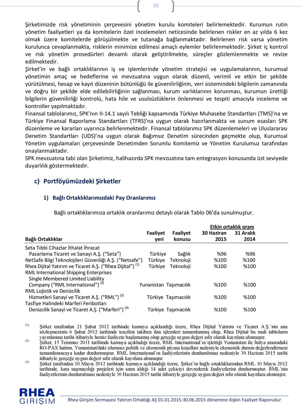 Belirlenen risk varsa yönetim kurulunca cevaplanmakta, risklerin minimize edilmesi amaçlı eylemler belirlenmektedir.