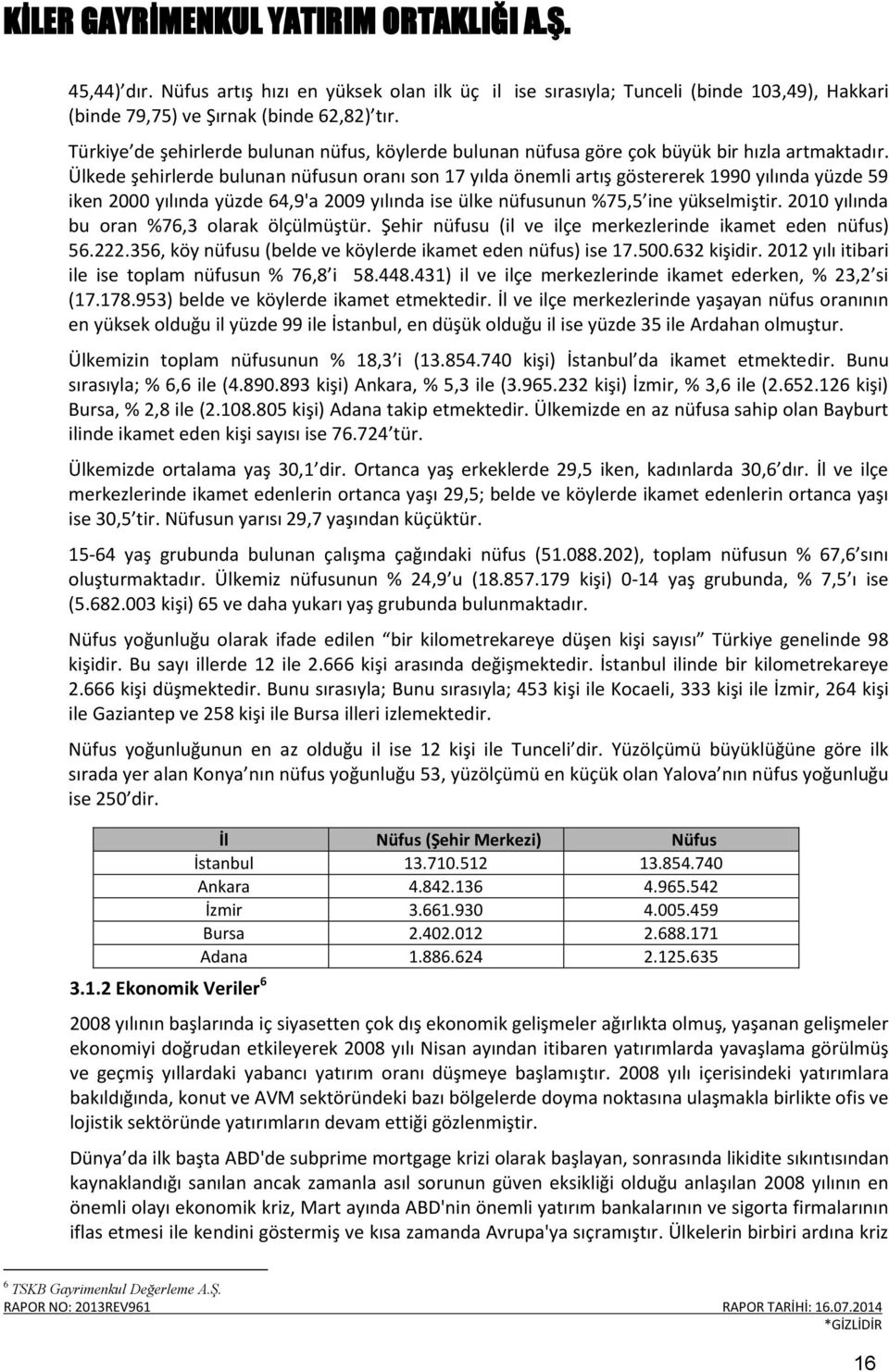 Ülkede şehirlerde bulunan nüfusun oranı son 17 yılda önemli artış göstererek 1990 yılında yüzde 59 iken 2000 yılında yüzde 64,9'a 2009 yılında ise ülke nüfusunun %75,5 ine yükselmiştir.