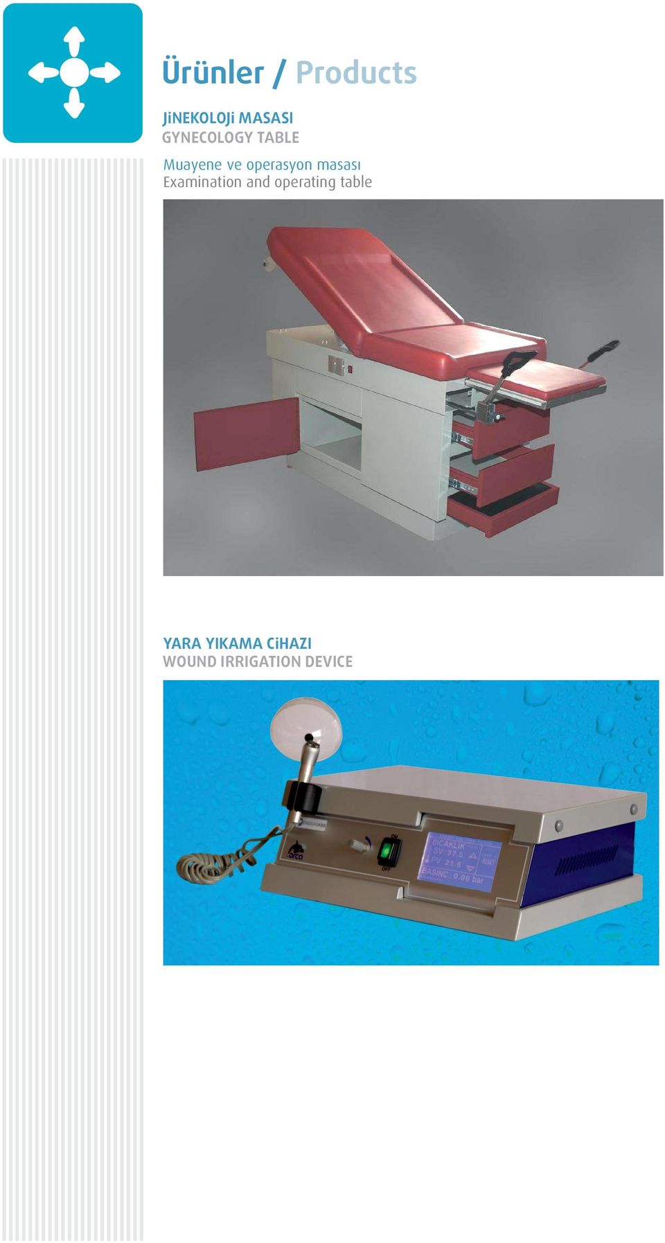 masası Examination and operating table