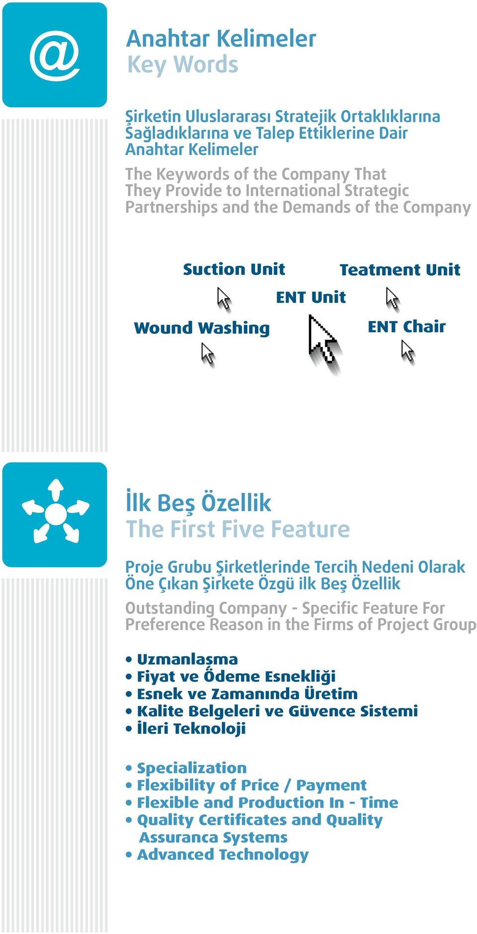 Olarak Öne Ç kan irkete Özgü lk Be Özellik Outstanding Company - Specific Feature For Preference Reason in the Firms of Project Group Uzmanlaşma Fiyat ve Ödeme Esnekliği Esnek ve Zamanında Üretim