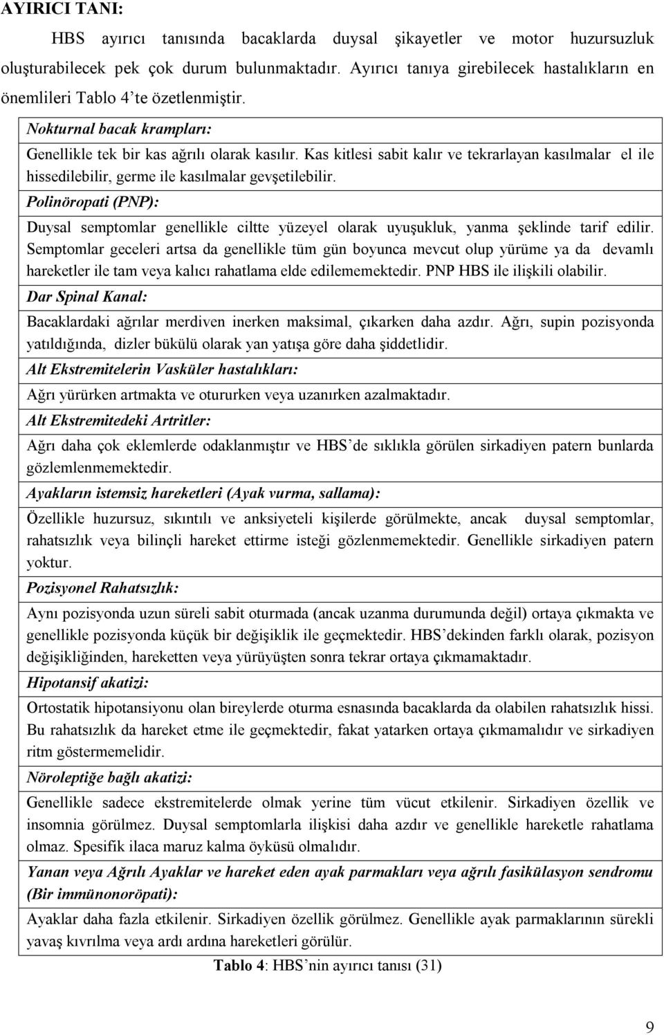 Kas kitlesi sabit kalır ve tekrarlayan kasılmalar el ile hissedilebilir, germe ile kasılmalar gevşetilebilir.