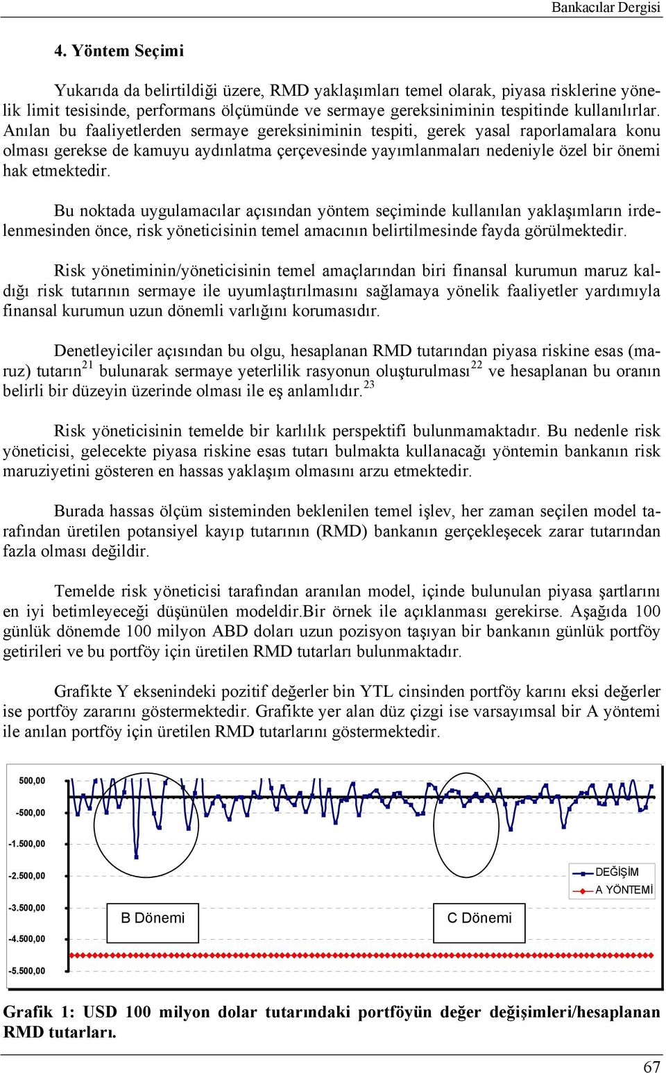 Yöntem Seçimi Yukarıda da belirtildiği üzere, RMD yaklaşımları temel olarak, piyasa risklerine yönelik limit tesisinde, performans ölçümünde ve sermaye gereksiniminin tespitinde kullanılırlar.