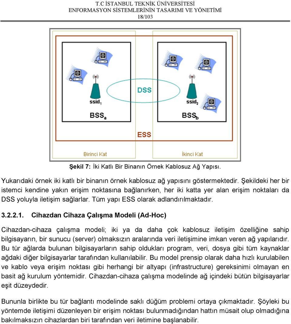 Cihazdan Cihaza Çalışma Modeli (Ad-Hoc) Cihazdan-cihaza çalışma modeli; iki ya da daha çok kablosuz iletişim özelliğine sahip bilgisayarın, bir sunucu (server) olmaksızın aralarında veri iletişimine