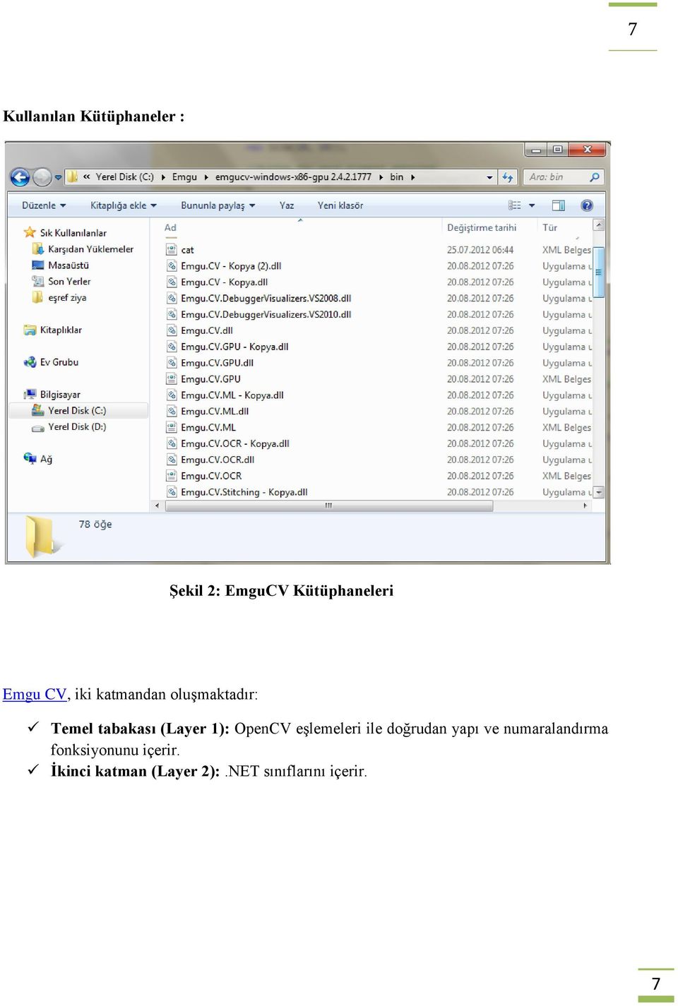 1): OpenCV eşlemeleri ile doğrudan yapı ve numaralandırma