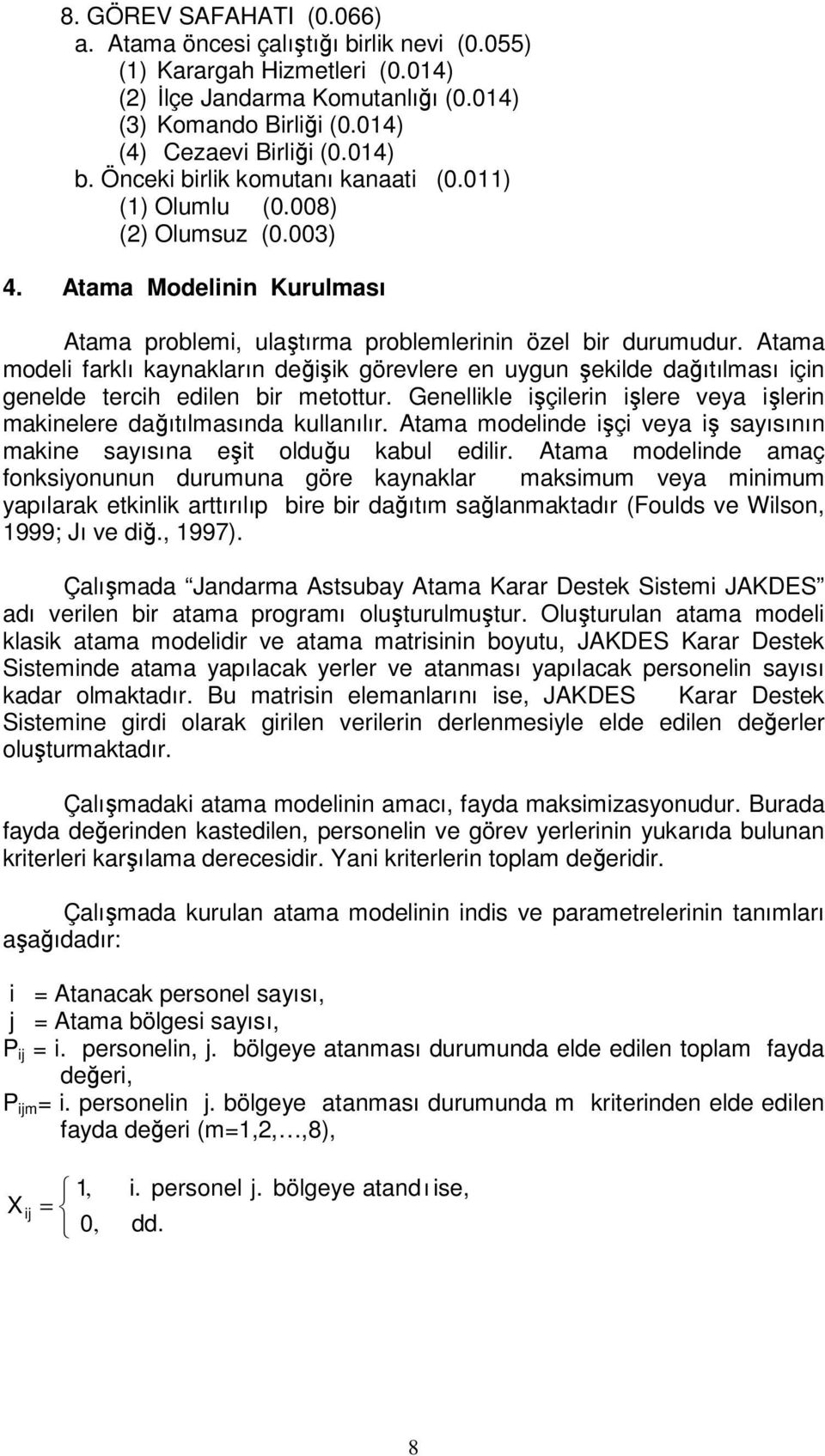 Atama modeli farklı kaynakların değişik görevlere en uygun şekilde dağıtılması için genelde tercih edilen bir metottur. Genellikle işçilerin işlere veya işlerin makinelere dağıtılmasında kullanılır.