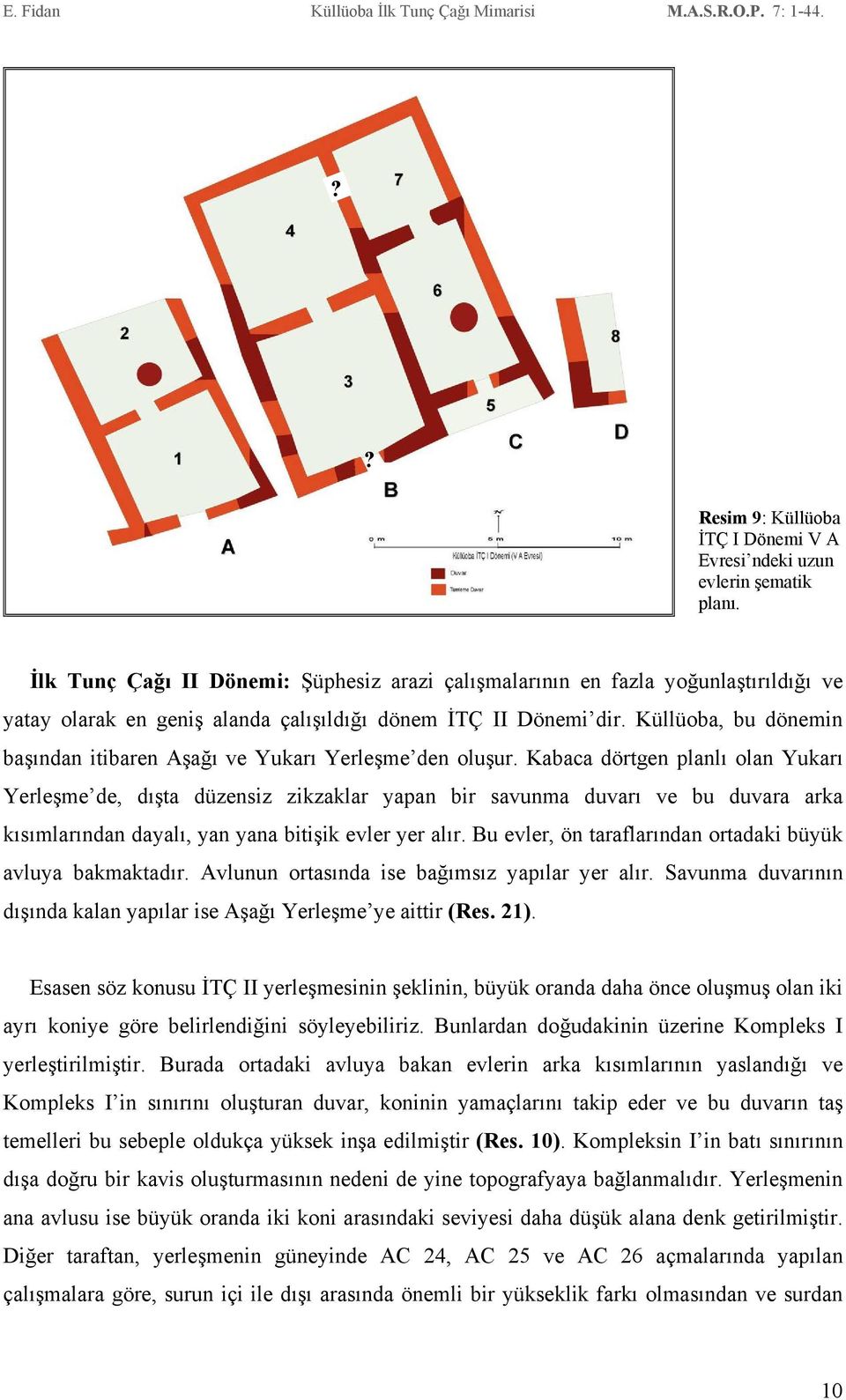 Küllüoba, bu dönemin başından itibaren Aşağı ve Yukarı Yerleşme den oluşur.