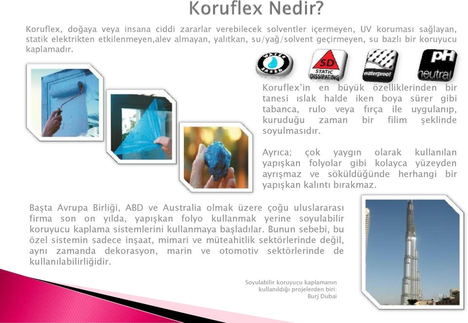 Başta Avrupa Birliği, ABD ve Australia olmak üzere çoğu uluslararası firma son on yılda, yapışkan folyo kullanmak yerine soyulabilir koruyucu kaplama sistemlerini kullanmaya başladılar.