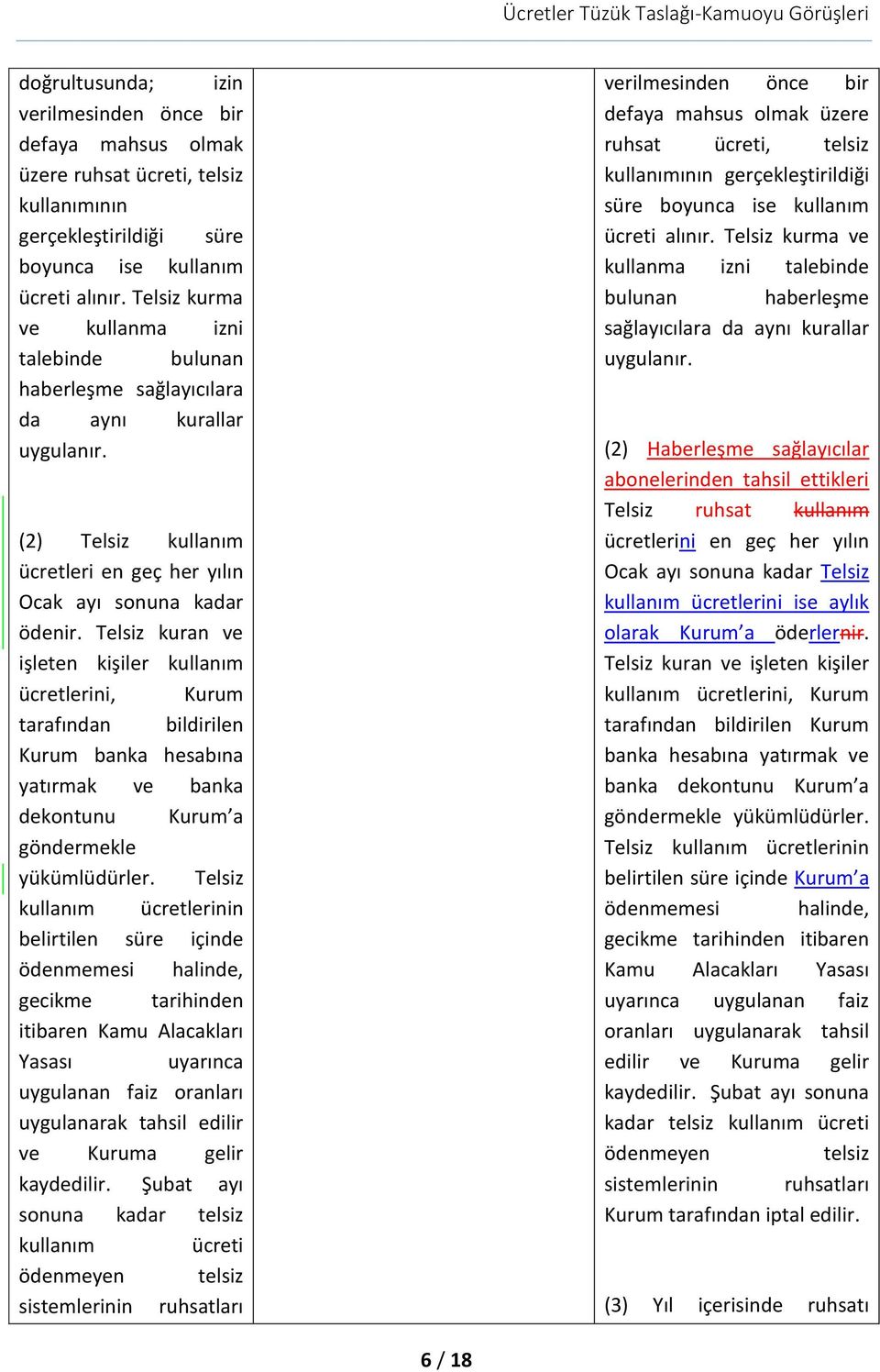 Telsiz kuran ve işleten kişiler kullanım ücretlerini, Kurum tarafından bildirilen Kurum banka hesabına yatırmak ve banka dekontunu Kurum a göndermekle yükümlüdürler.