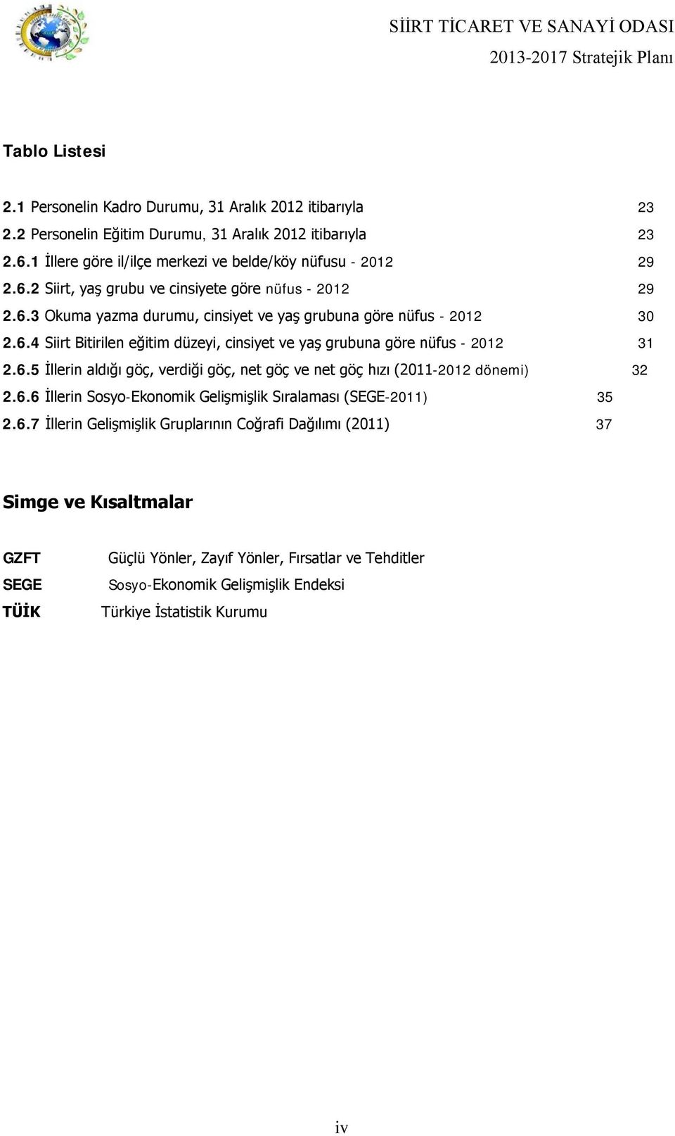 6.5 İllerin aldığı göç, verdiği göç, net göç ve net göç hızı (2011-2012 dönemi) 32 2.6.6 İllerin Sosyo-Ekonomik Gelişmişlik Sıralaması (SEGE-2011) 35 2.6.7 İllerin Gelişmişlik Gruplarının