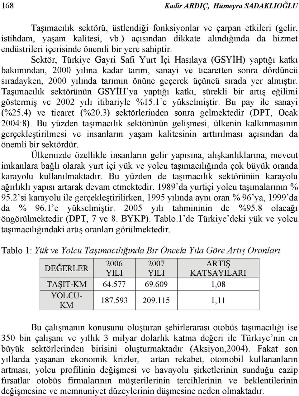 Sektör, Türkiye Gayri Safi Yurt İçi Hasılaya (GSYİH) yaptığı katkı bakımından, 2000 yılına kadar tarım, sanayi ve ticaretten sonra dördüncü sıradayken, 2000 yılında tarımın önüne geçerek üçüncü