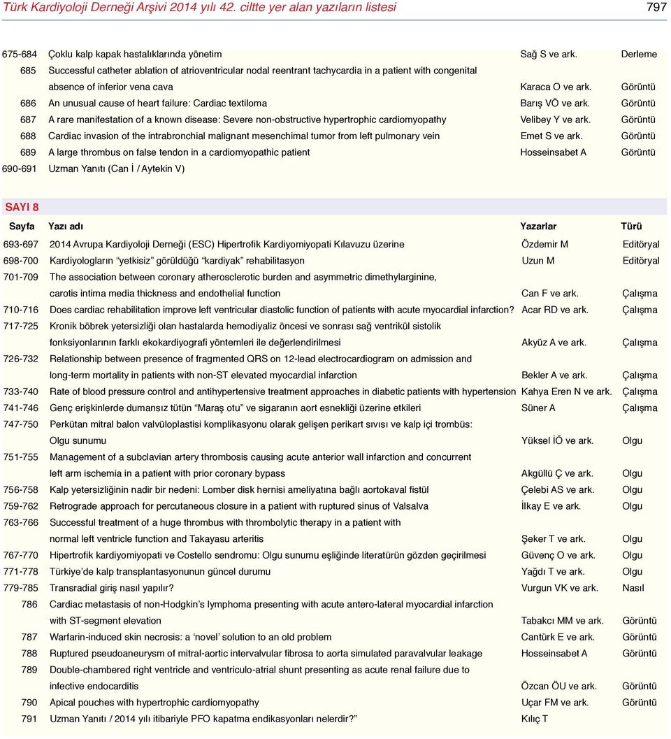 Görüntü 686 An unusual cause of heart failure: Cardiac textiloma Barış VÖ ve ark.