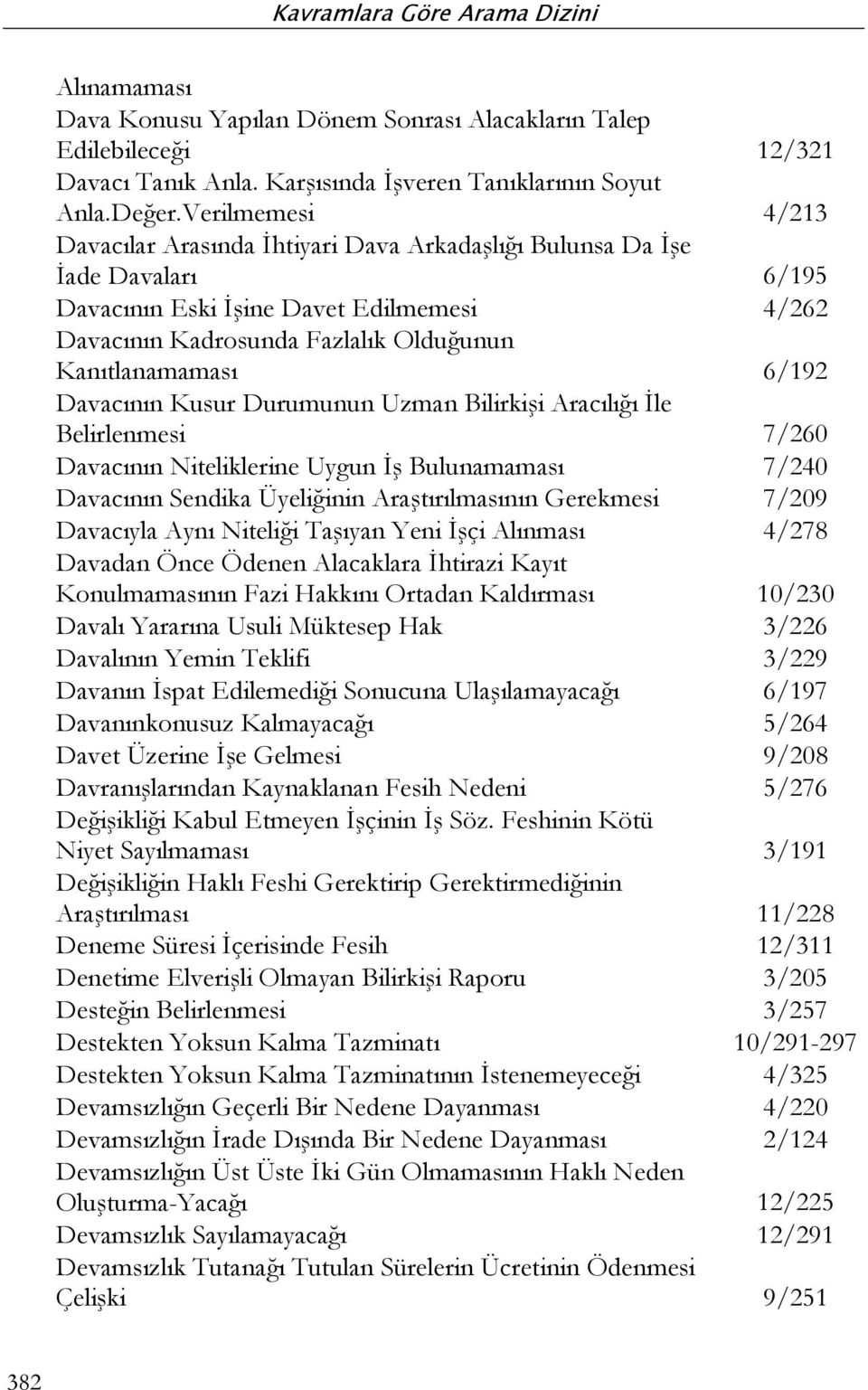 6/192 Davacının Kusur Durumunun Uzman Bilirkişi Aracılığı İle Belirlenmesi 7/260 Davacının Niteliklerine Uygun İş Bulunamaması 7/240 Davacının Sendika Üyeliğinin Araştırılmasının Gerekmesi 7/209