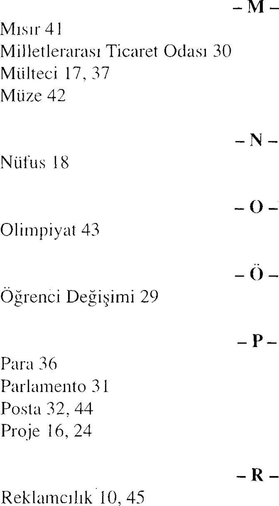 Öğrenci Değişimi 29 Para 36 Parlamento 31 Posta